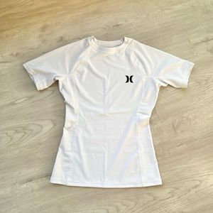 HURLEY White Rashguard UPF 50+ NEW without Tags
